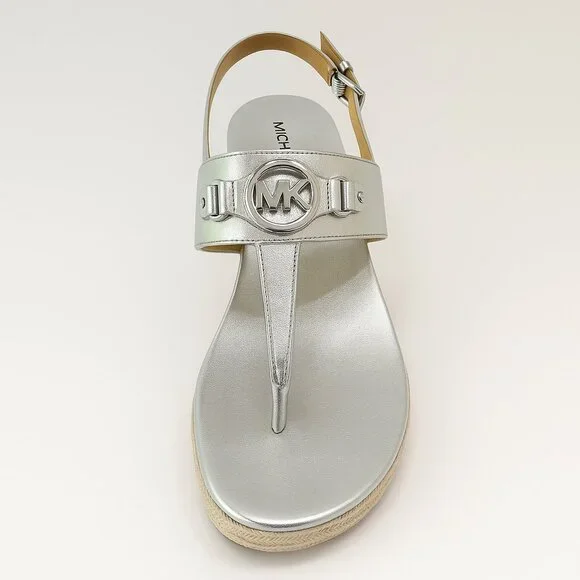 NEW MICHEAL Michael Kors Ashley Logo Wedge Platform Sandals Size 9.5 - Picture 4 of 9